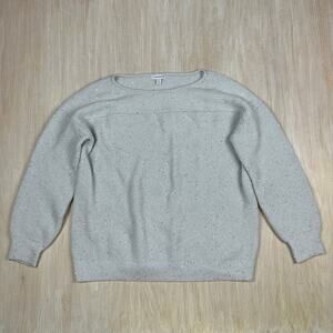 Nordstrom Light Gray Speckled Sequin Casual Rib Knit Pullover Sweater 2X Plus